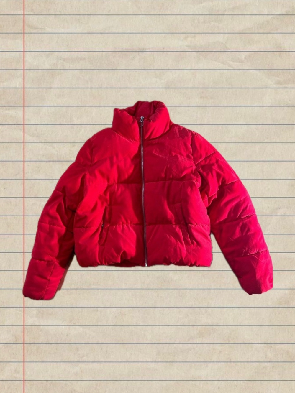 Only Red Puffer Jacket - Picture 1 of 9
